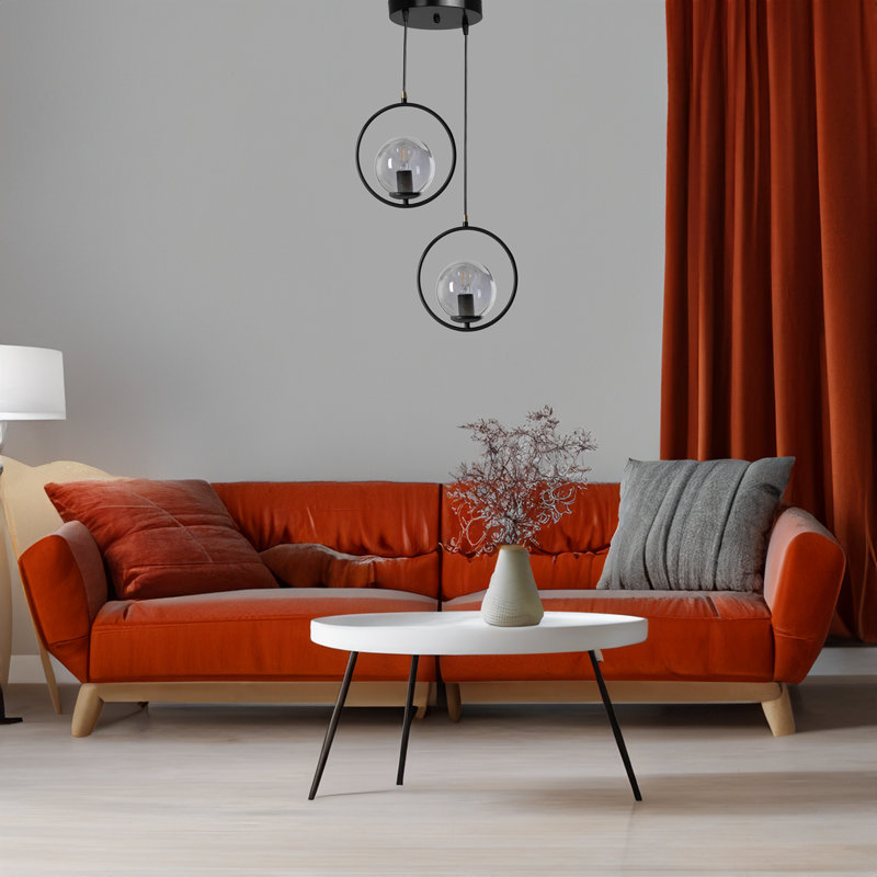 Luminaire suspendu en forme de globe 2 lumières