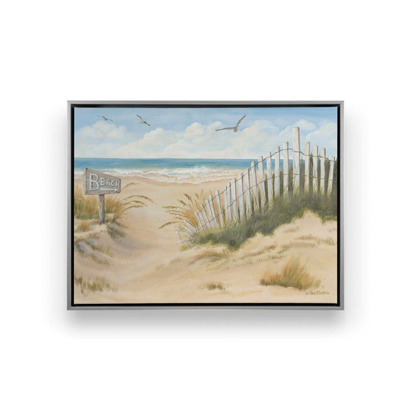 «To the Beach» par Pam Britton, reproduction d'art, L 40 x H 30, Argent, Toile avec cadre