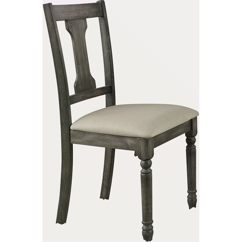 Ensemble de 2 chaises d'appoint en lin brun clair et gris vieilli
