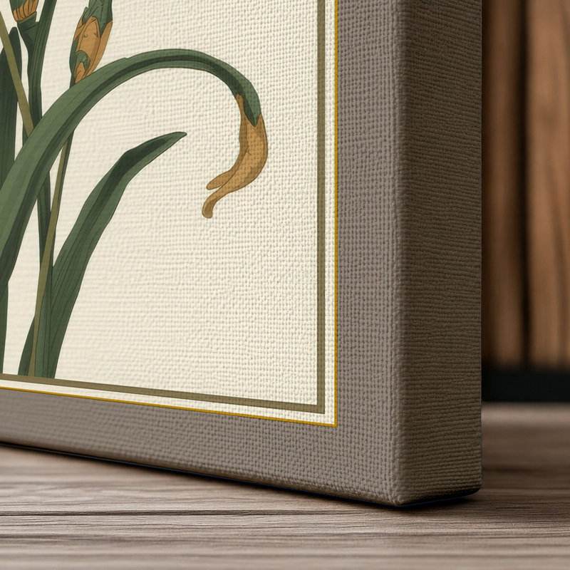 Iris Cluster Botanical - Wrapped Canvas, 24x16 - 61.0 x 40.6 cm, Taupe Border