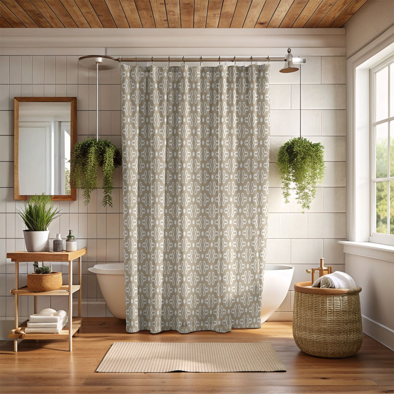 Rideau de douche Green Green Matrix_0199, H 74 po x l 71 po