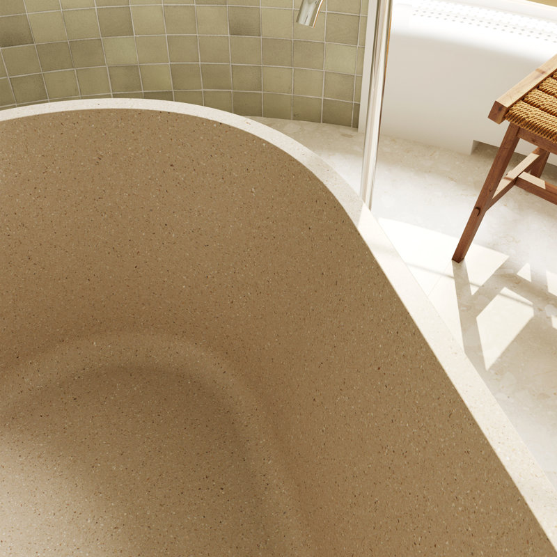 Baignoire de trempage extérieure en pierre 59 po, Beige