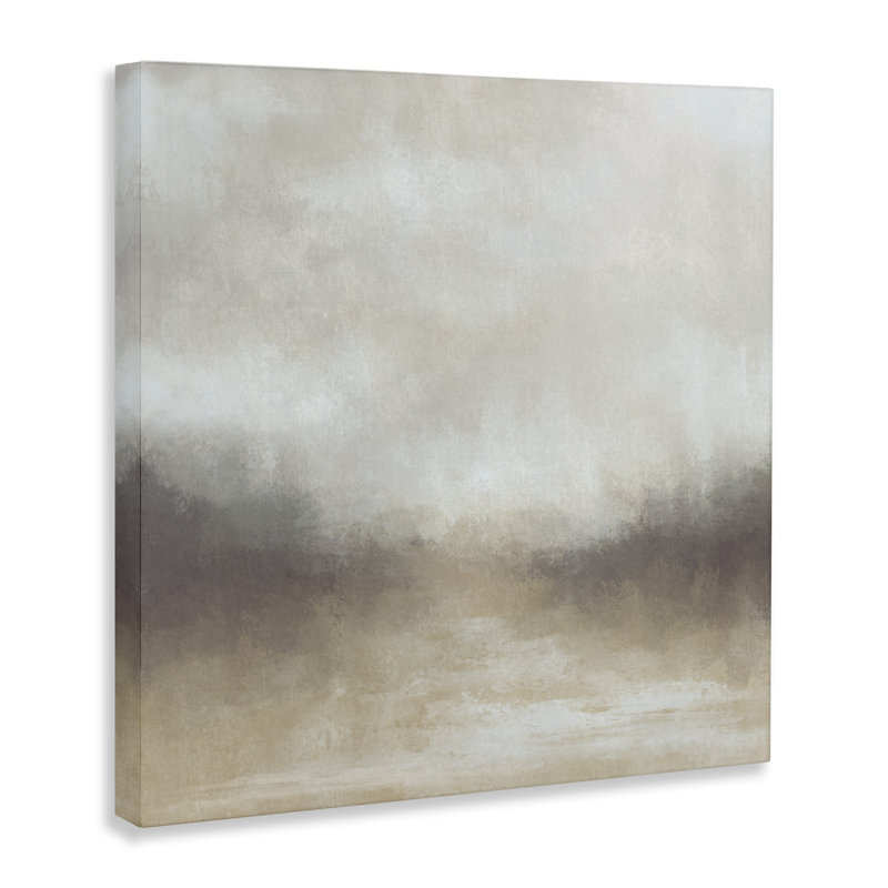 «Foggy Beige Landscape» par J: L Design, H 36 po x l 36 po