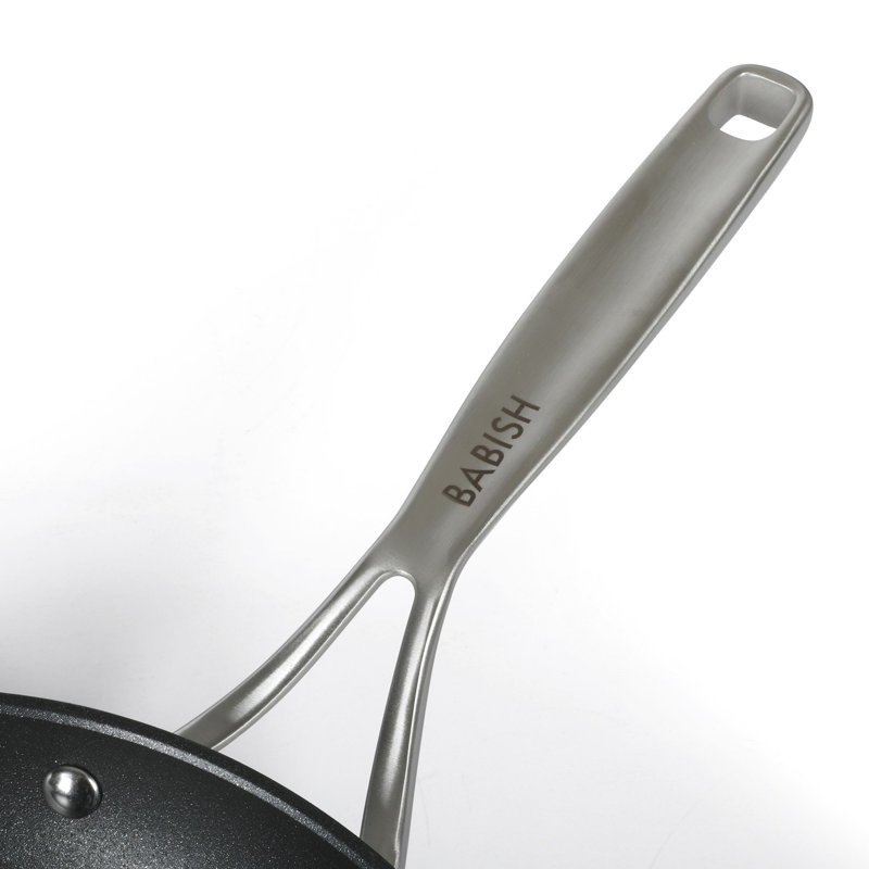 Babish 10 Piece Hard Anodized Titanium Forever Non Stick Technology Durable Pots and Pans Cookware Set - Black