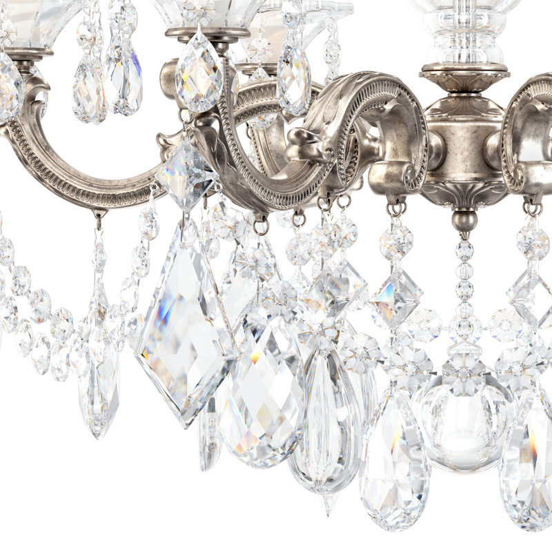 La Scala 6 - Light Chandelier, Etruscan Gold, Handcut Clear