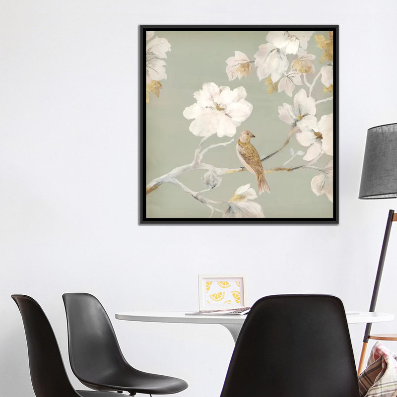«Paradise Magnolia I», reproduction sur toile, H 18 po x l 18 po x P 1,5 po, Toile encadrée noire, Pas de tapis