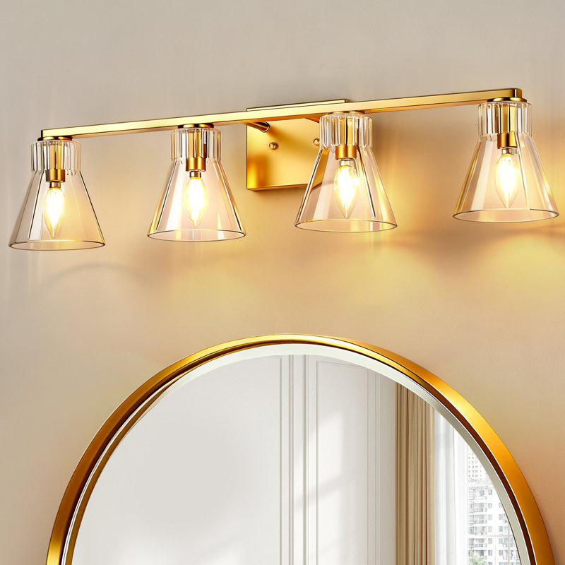 Éclairage pour meuble-lavabo Billie Modern, Bronze Antique, 4 lumières