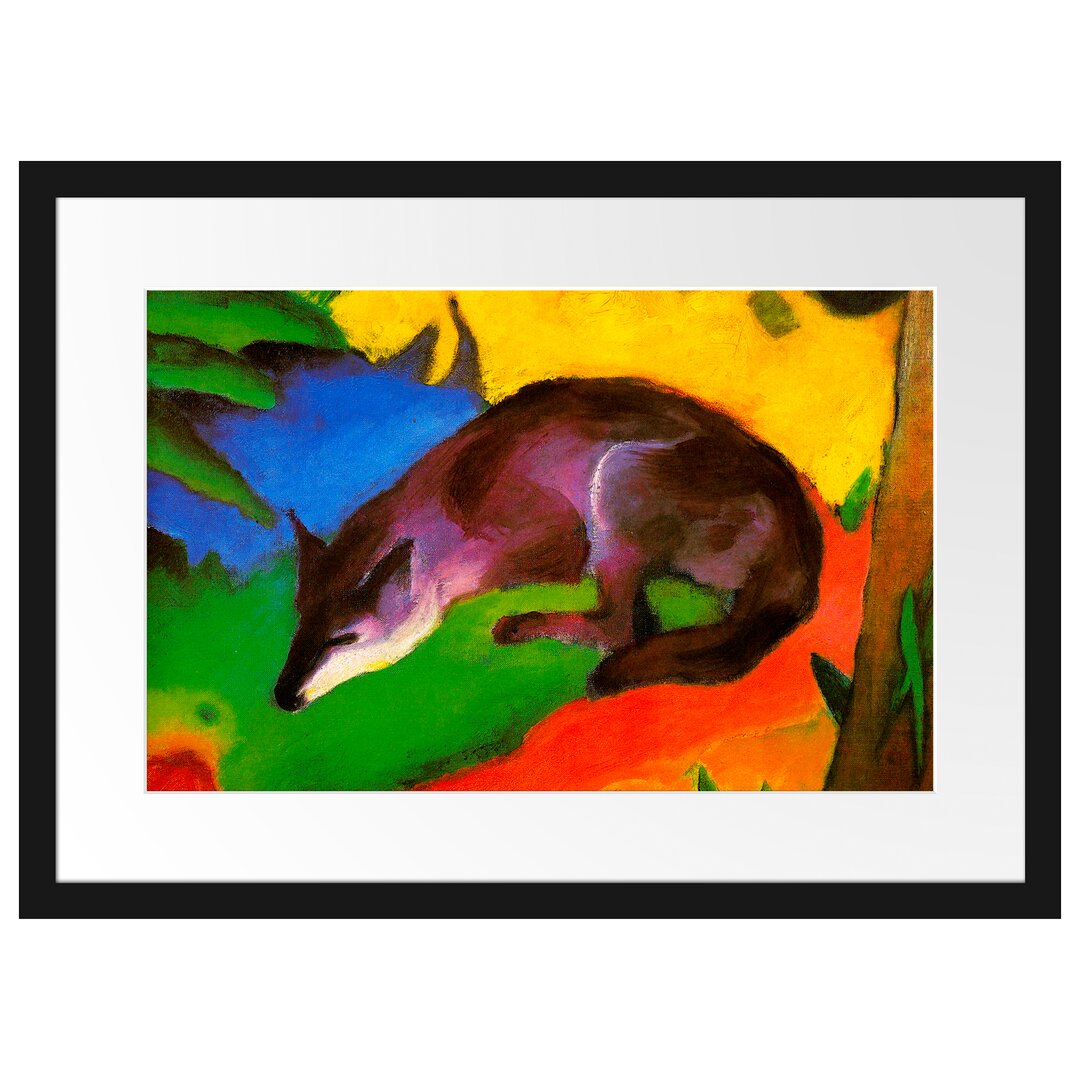 Gerahmtes Poster Fuchs von Franz Marc