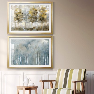 Toile encadrée de qualité supérieure Linen Trees
