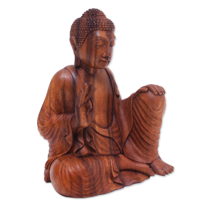 Figurine en bois bouddha leçon Lovetto