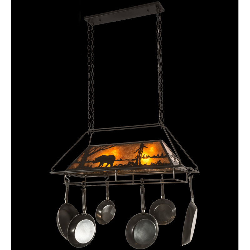 Bear at Lake Handcrafted Hanging Pot Rack