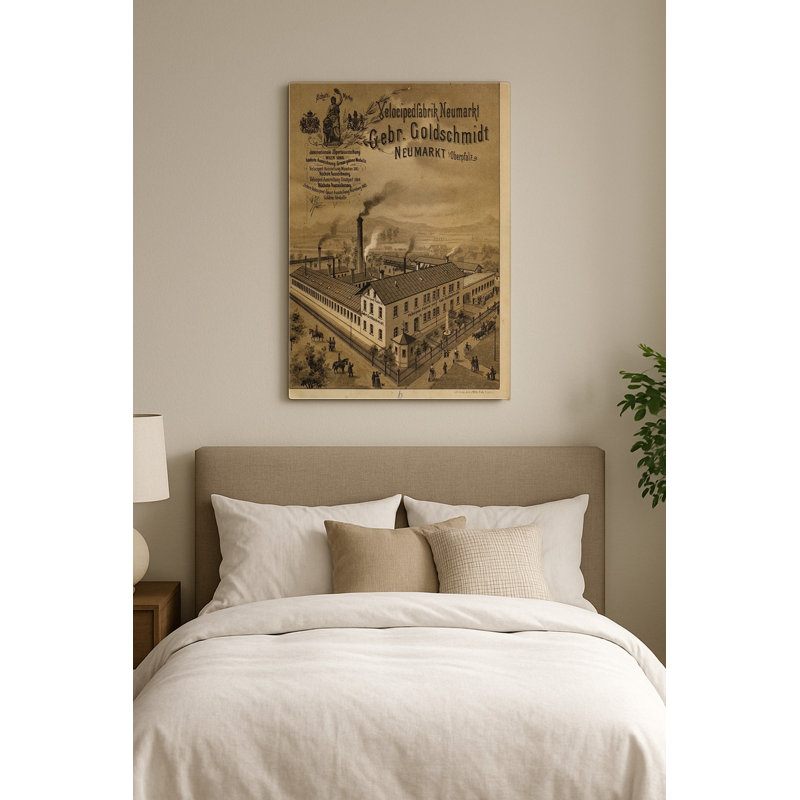 Velocipedfabrik Neumarkt Goldschmidt des années 1890 - Affiche industrielle vintage Art mural — Portrait Art mural en métal