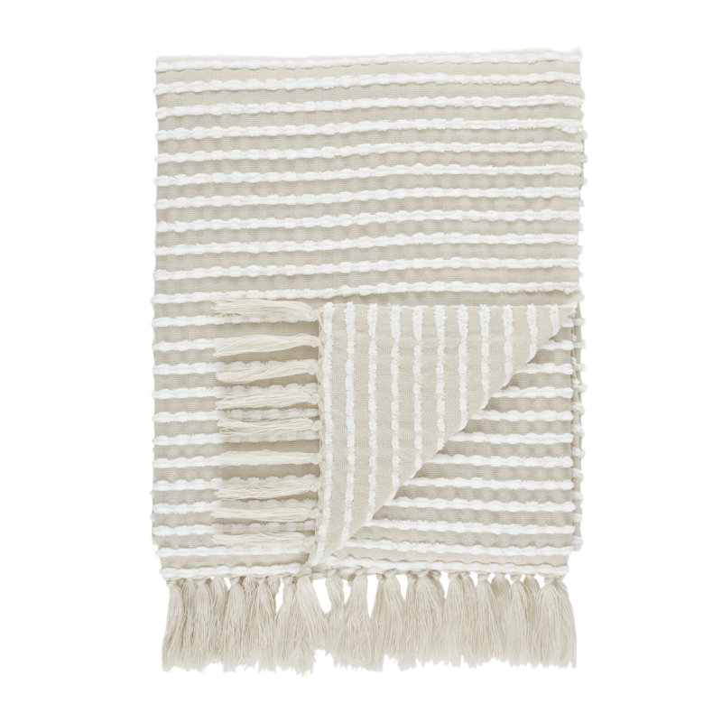 Stab Stitch 125x150cm Blanket Throw, Brown