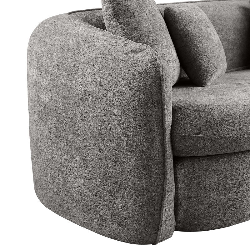 Andydeco Boneless Modern Style Compress Sofa, Gray