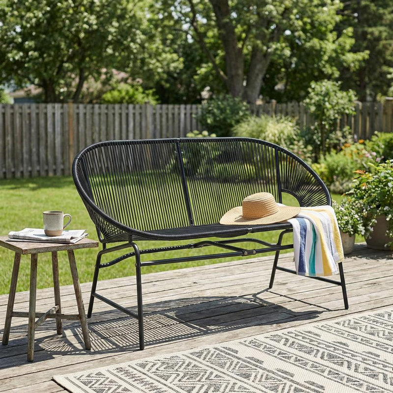 Causeuse d'extérieur pour patio, Black