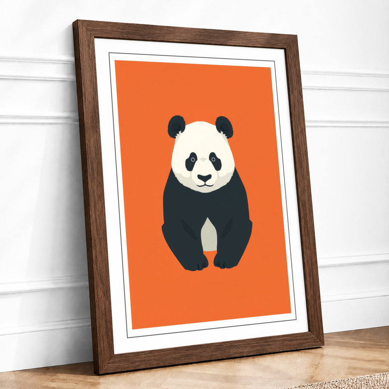 Geometric Panda Modern - Framed Print, Walnut, A1 - 84.1 x 59.4 cm