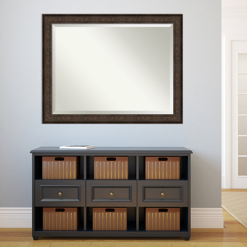 Fahlman Flat Wall Mirror, Rustic Brown, 35.5" x 45.5"