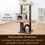 Arbre à chat Mid-Century moderne à 4 niveaux avec corde en papier recyclé PetPals Elevate 2.0 4 po