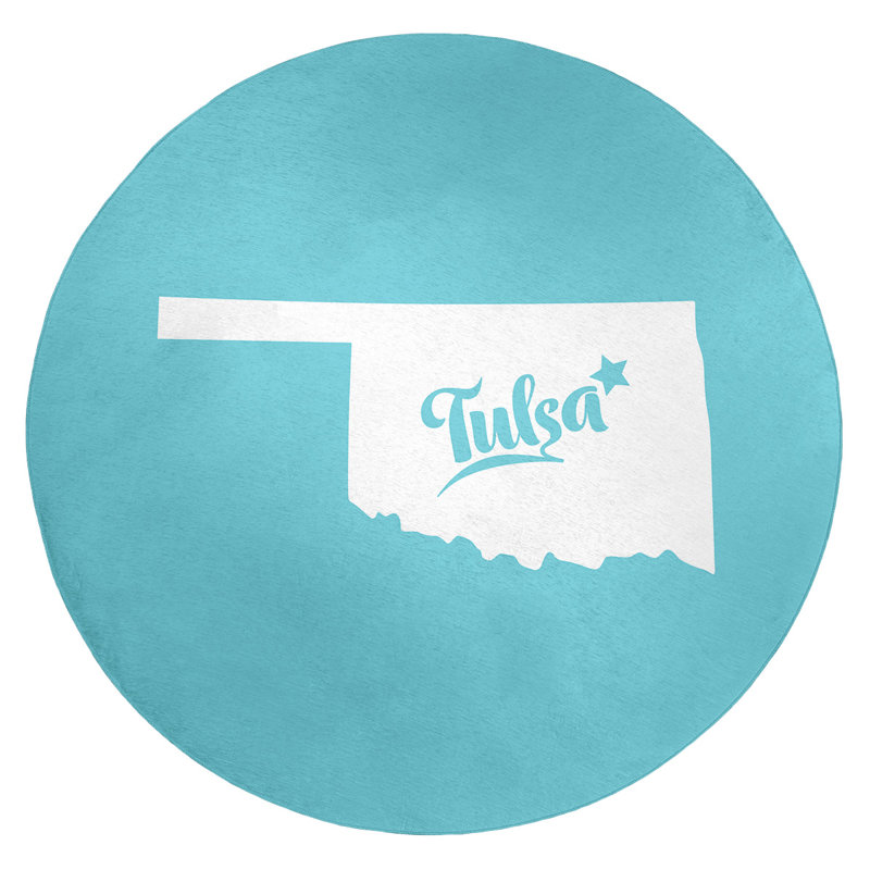 Tapis en poly-chenille oklahoma tulsa, Rond 5 pi