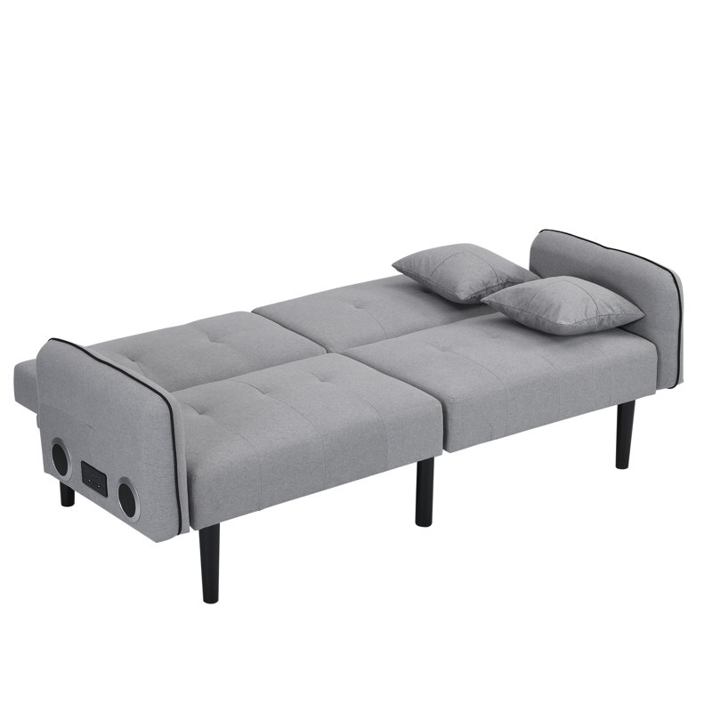 Lit pliant gris avec son, multifonctionnel pour n'importe quelle scène, signal audio sans fil, assemblage et rangement simples, solide ergonomique, 35,44 po Haut-parleurs stéréo larges et confortables. N'importe où.