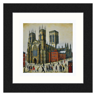 Lowry Style - Framed Print of York Minster - 12" Square Black Ash Frame