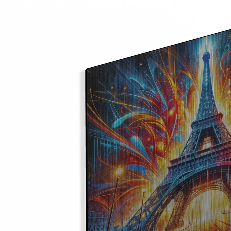 «Eiffel Tower Abstract» par Rey Klimt, art mural en métal, H 12 po x l 12 po