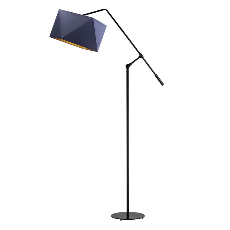 Nashville 170cm Reading Floor Lamp, Navy Blue, Black