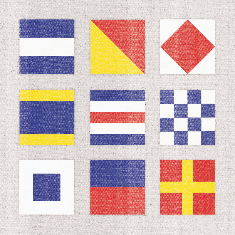 Nautical Flags - Wrapped Canvas Print, 122cm H x 122cm W x 3.8cm D x 3.8cm D