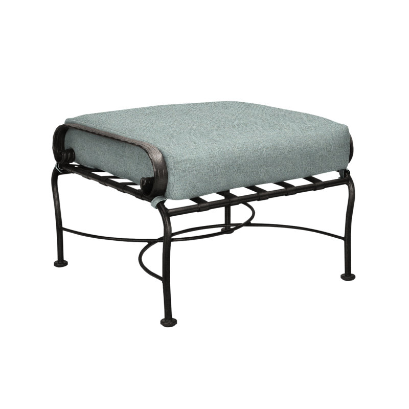 Classico Rectangle Outdoor Ottoman Patio Ottoman, Kindle Silk, Carbon Black