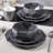 Stone Lain Jamie Informal Porcelain 16-Piece Geometric Dinnerware Set, Grey-127272072