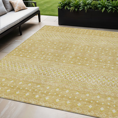 Tapis ivoire tribal intérieur lavable 5 pi x 8 pi