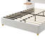 Grand lit tapissier en velours beige