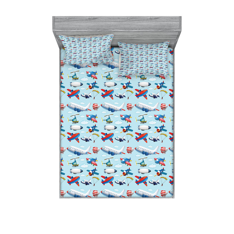 Multicolore drap-housse et coussin décoratif Ambesonne, Ensemble de draps pour très grand lit californien