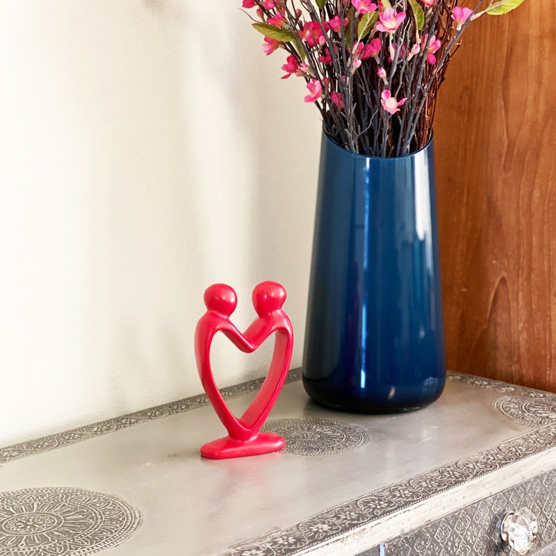 Sculpture coeur fabriqué main saponite lovers Reagle, Rouge, H 8 po x l 4 po x P 3 po