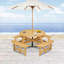 Table de pique-nique d'extérieur avec bancs pour 8 personnes, trou pour parasol-1860751614