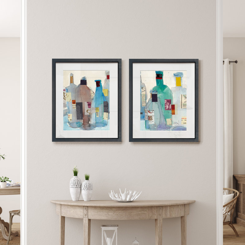 L’ensemble de bouteilles de vin I-ensemble de 2 reproductions d’art sur papier