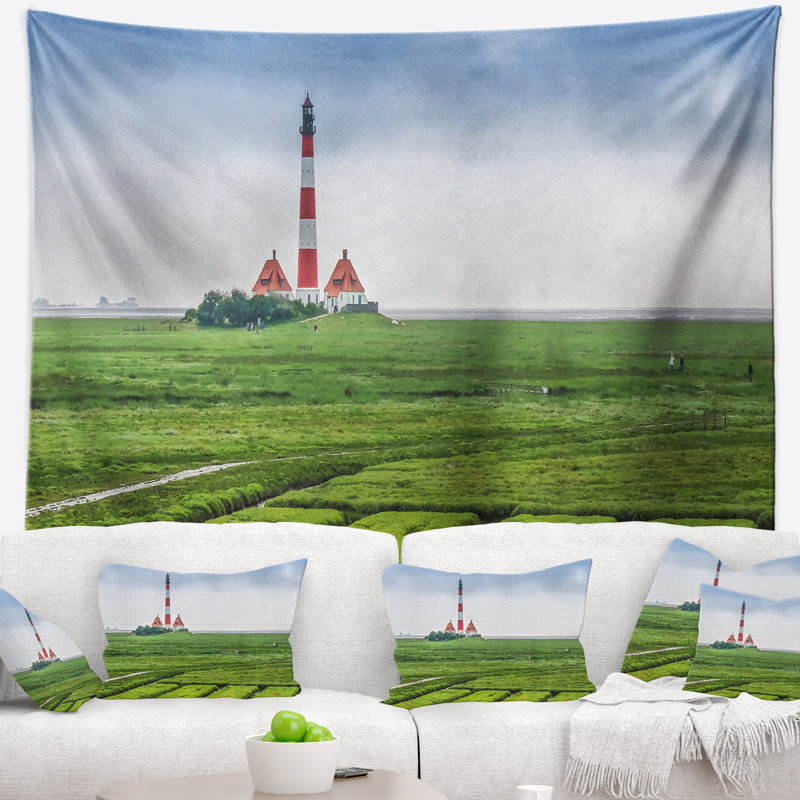 Tapisserie panorama à phare paysage westerheversand, H 32 po x l 39 po