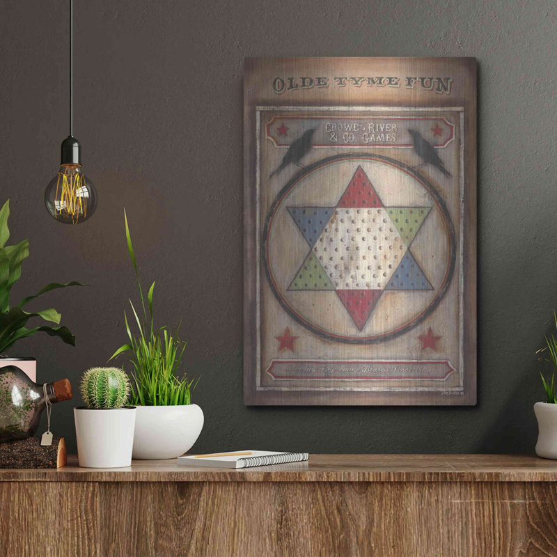"Olde Tyme Chinese Checkers" par Pam Britton, H 16 po x l 12 po