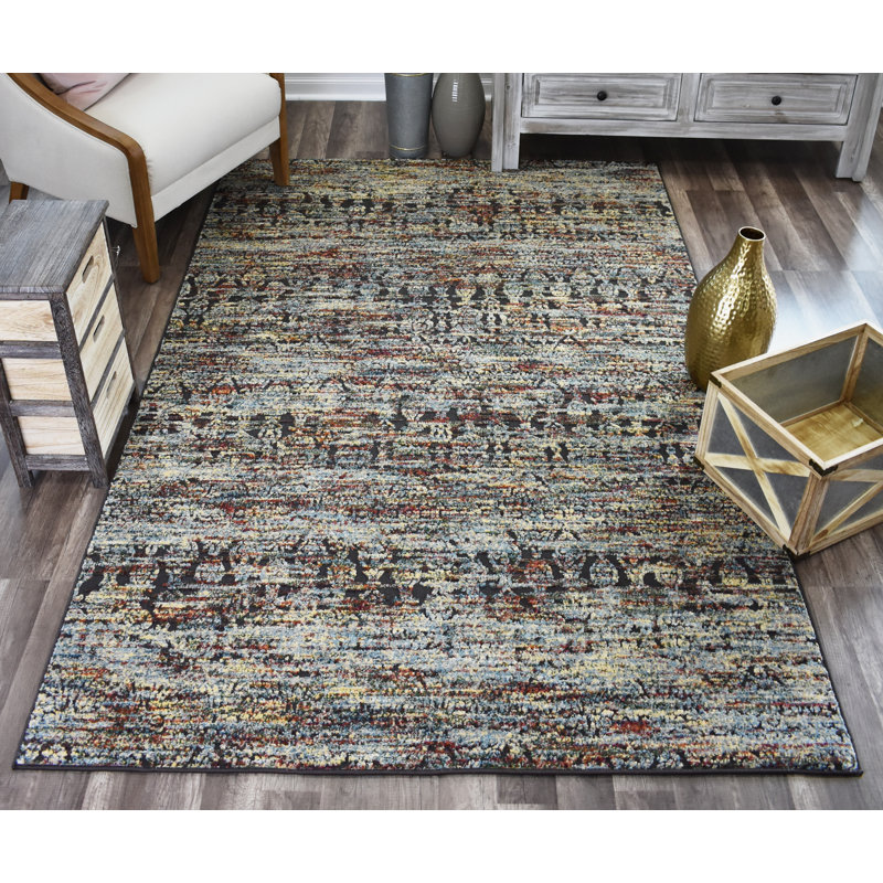Tapis brun / bleu Kauffman, Rectangle 5 pi x 7 pi