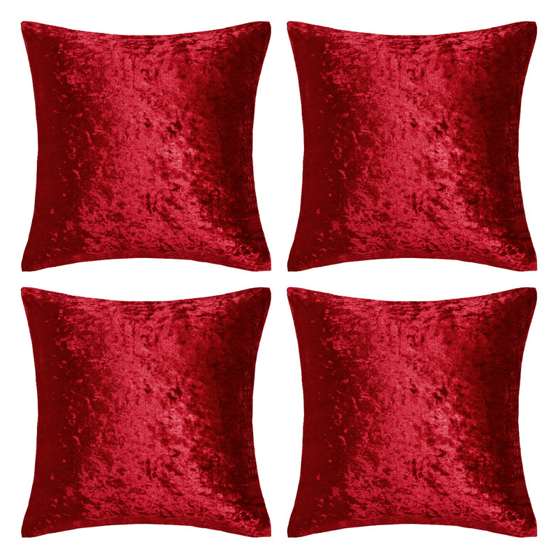 Velvet Reversible Throw Pillow, Red, 20" H x 20" W
