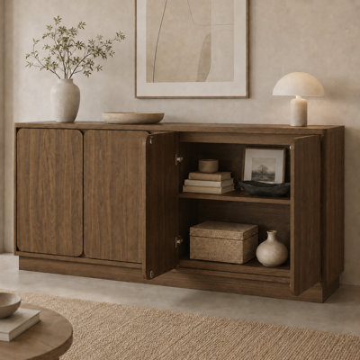 Modern Minimalist Spacious Concealed Storage Sideboard Buffet Cabinet for Dining Room Kitchen Living Room and Entryway