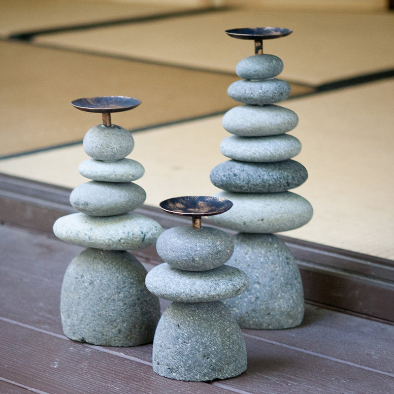Porte-bougie triple Cairn, H 6,8 po x l 4 po x P 4,8 po