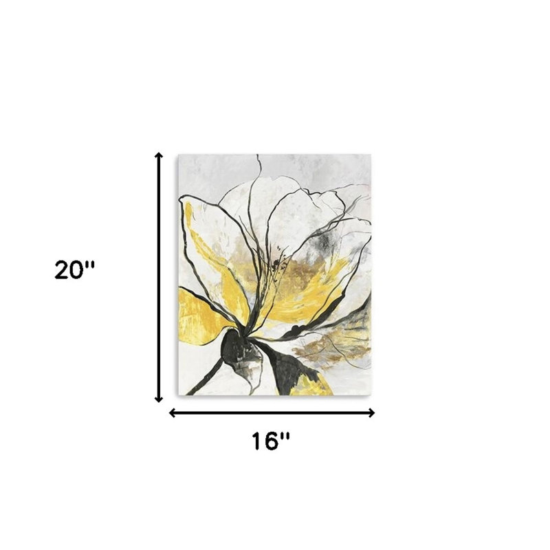 20 ", art mural moderne sur toile jaune et noire