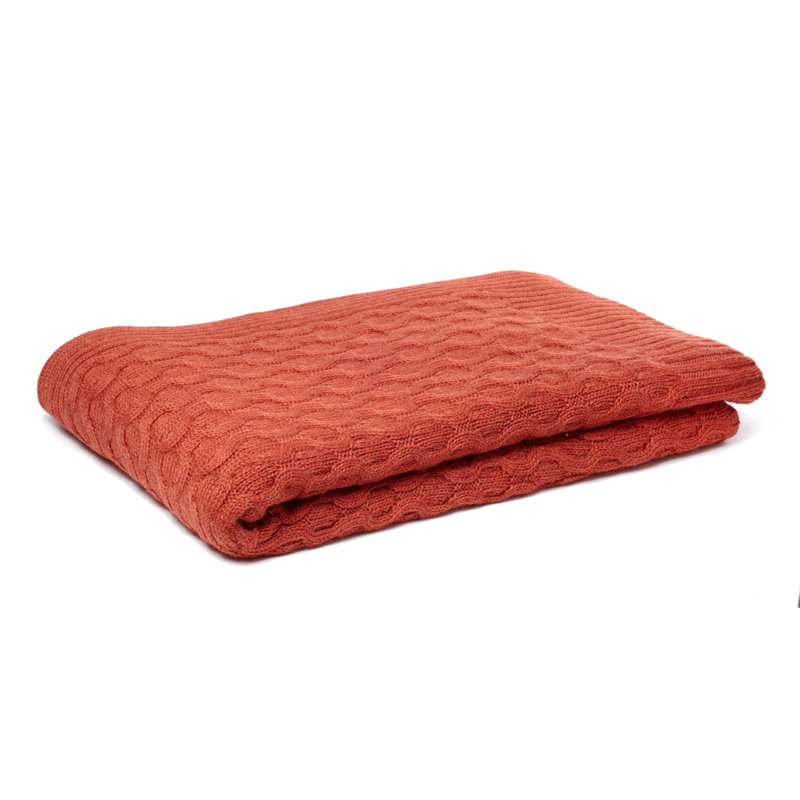 Theo Texture Alpaca Throw, Orange