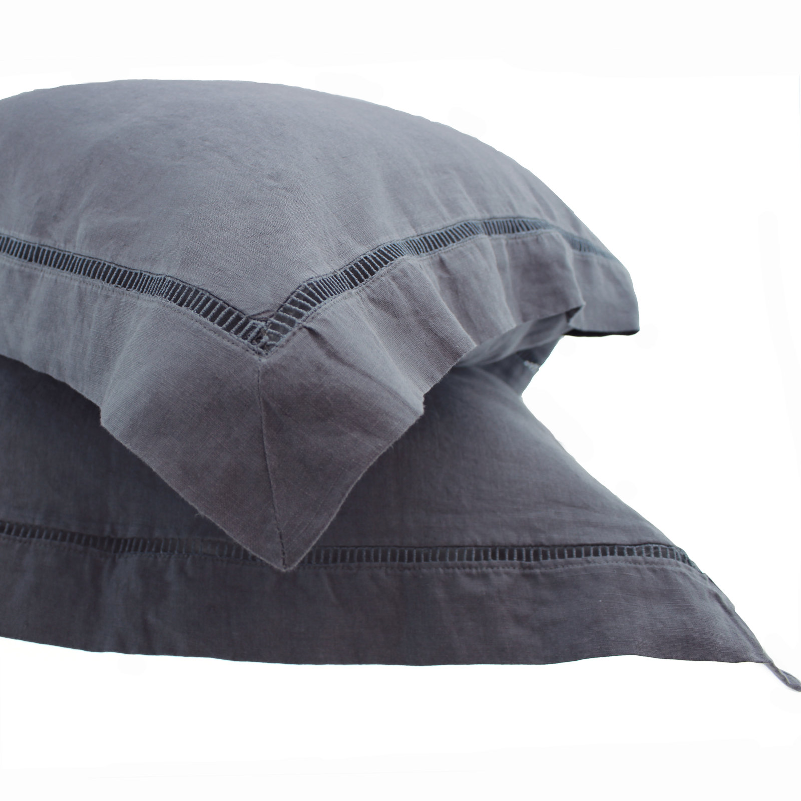 Caddie Linen Shams, Dark Gray