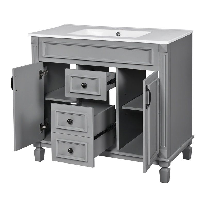 Meuble-lavabo simple, Gray