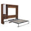 Lit escamotable mural Murphy avec armoire de rangement, lit mural pliable peu encombrant pour petits appartements, chambres d'amis et bureaux personnels, blanc-1549157327