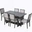 Ensemble de table de salle à manger extensible 7 pièces, table de cuisine avec rallonge amovible et 6 chaises de salle à manger rembourrées-1764185072