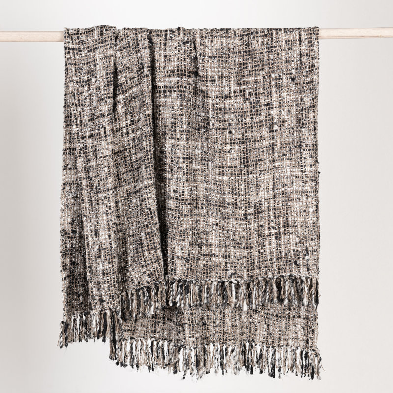 Porter Throw Blanket, Black Abstract