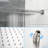 12 Inch Wall Mounted Square Dual Shower With Brushed Nickel Finish, - Scald Valve, Rainfall And Handheld For Comfort Filled Showers System, Balanced 360 Swivel-120883109